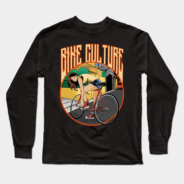 BIke Culture Long Sleeve T-Shirt by lasthopeparty